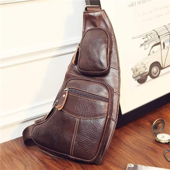 Vintage Leather Sling Bag Bags for Men, Day Carry Cross Body Messenger Bag